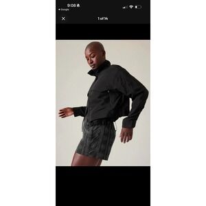 Athleta ARRIVAL RAIN JACKET, BLACK SIZE M              #587735 Y0111H
